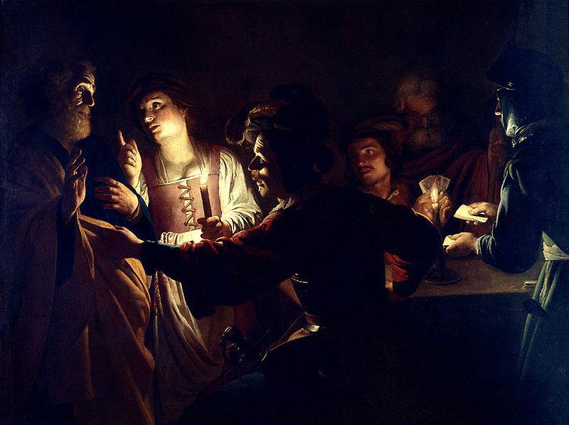 Gerard van Honthorst De Verloochening van Sint Petrus oil painting image